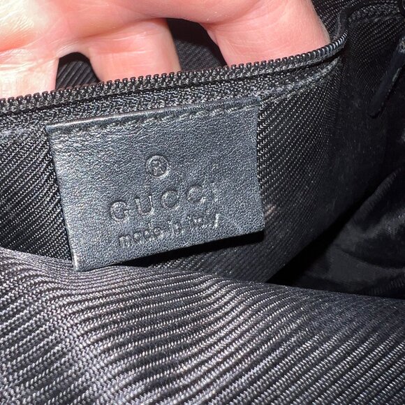 Gucci Black Canvas Monogram Shoulder Bag - Picture 5 of 6